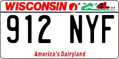 WI license plate 912NYF