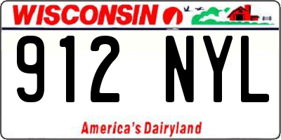 WI license plate 912NYL