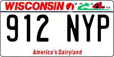 WI license plate 912NYP