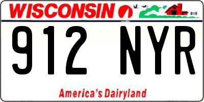 WI license plate 912NYR
