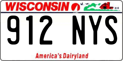WI license plate 912NYS
