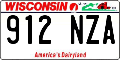 WI license plate 912NZA