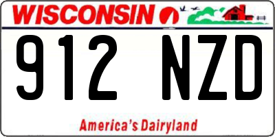 WI license plate 912NZD