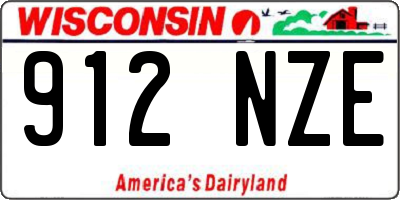 WI license plate 912NZE