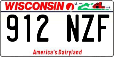 WI license plate 912NZF