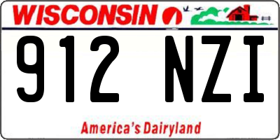 WI license plate 912NZI
