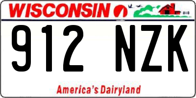 WI license plate 912NZK