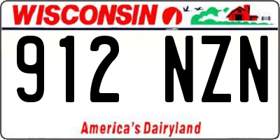 WI license plate 912NZN