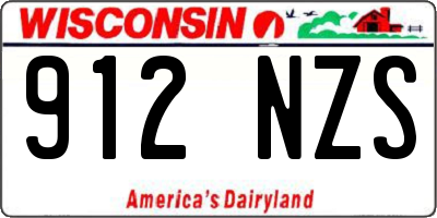 WI license plate 912NZS