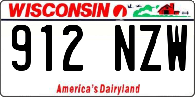 WI license plate 912NZW