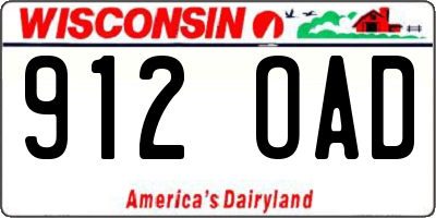 WI license plate 912OAD