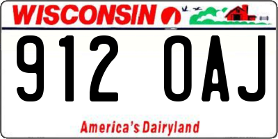 WI license plate 912OAJ