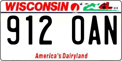 WI license plate 912OAN