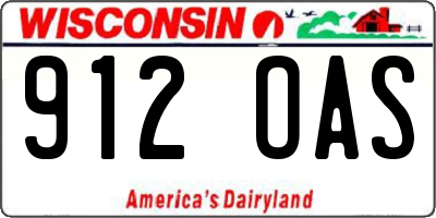 WI license plate 912OAS