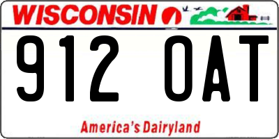 WI license plate 912OAT