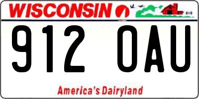 WI license plate 912OAU