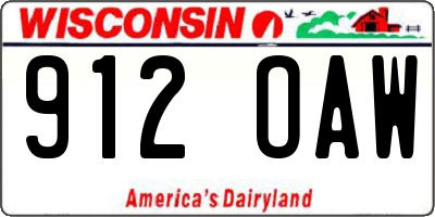 WI license plate 912OAW
