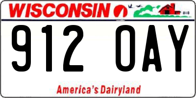 WI license plate 912OAY