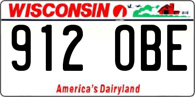 WI license plate 912OBE