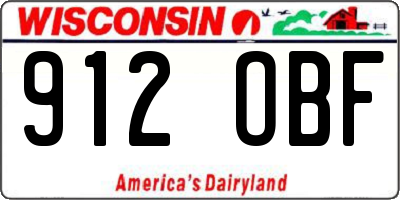 WI license plate 912OBF