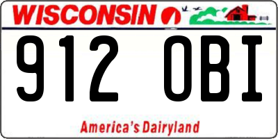 WI license plate 912OBI