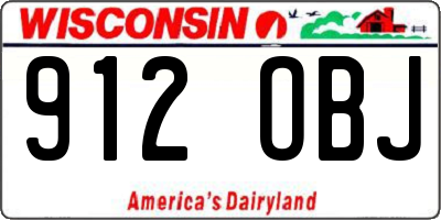 WI license plate 912OBJ