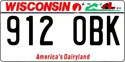 WI license plate 912OBK