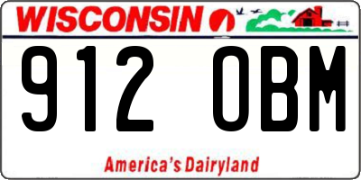 WI license plate 912OBM