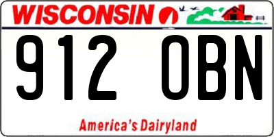 WI license plate 912OBN