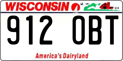 WI license plate 912OBT