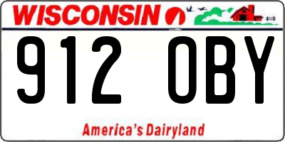 WI license plate 912OBY