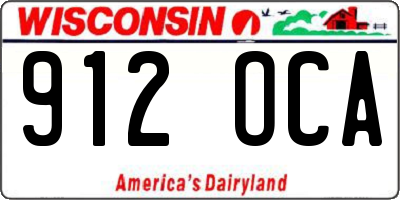 WI license plate 912OCA
