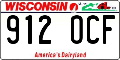 WI license plate 912OCF