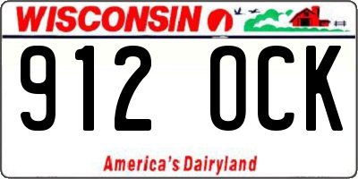 WI license plate 912OCK