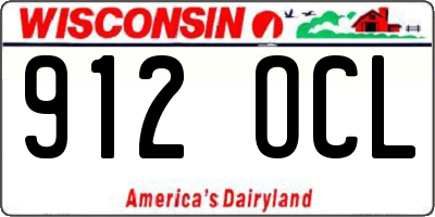 WI license plate 912OCL