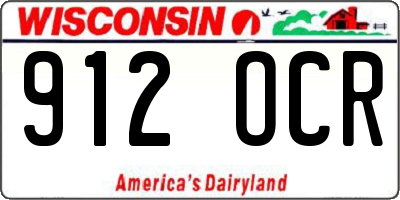 WI license plate 912OCR