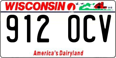 WI license plate 912OCV