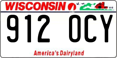 WI license plate 912OCY