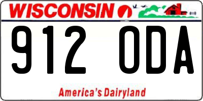 WI license plate 912ODA