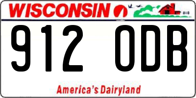 WI license plate 912ODB