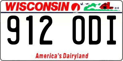 WI license plate 912ODI