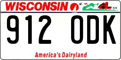 WI license plate 912ODK
