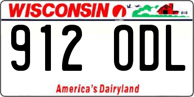 WI license plate 912ODL