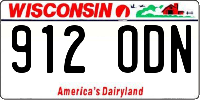 WI license plate 912ODN