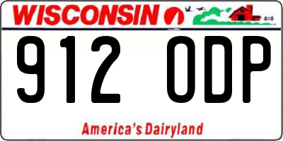 WI license plate 912ODP