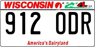 WI license plate 912ODR