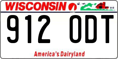 WI license plate 912ODT