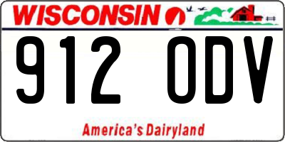 WI license plate 912ODV