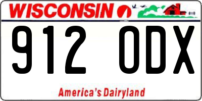 WI license plate 912ODX
