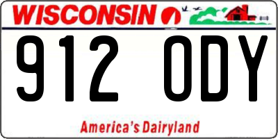 WI license plate 912ODY